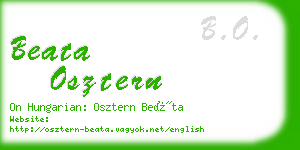 beata osztern business card